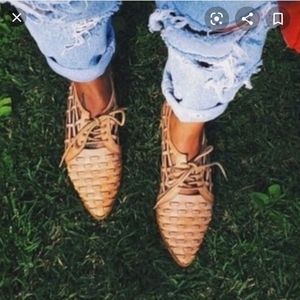 Coconuts by Matisse Tan Woven Oxford Shoes